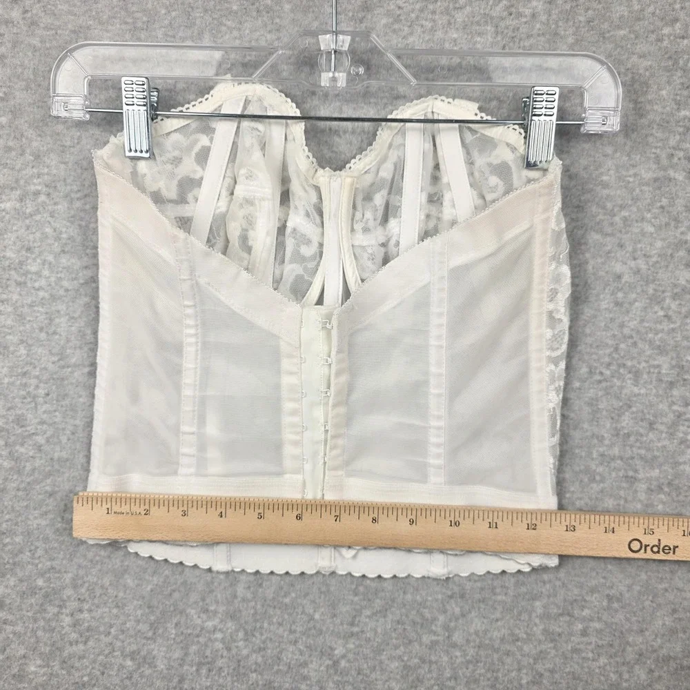 Goddess Bustier Corset Womens 34DD White Lace Overbust Longline Bridal Lingerie - Picture 8 of 10